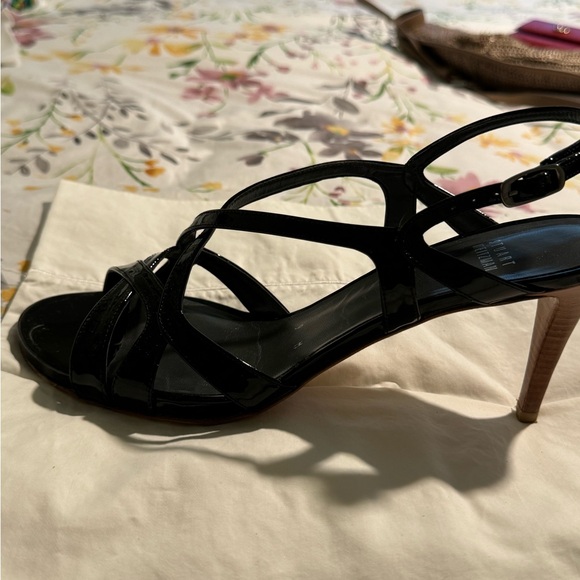 Stuart Weitzman, Operetta, black patent leather sandals size 9M. - Picture 3 of 8